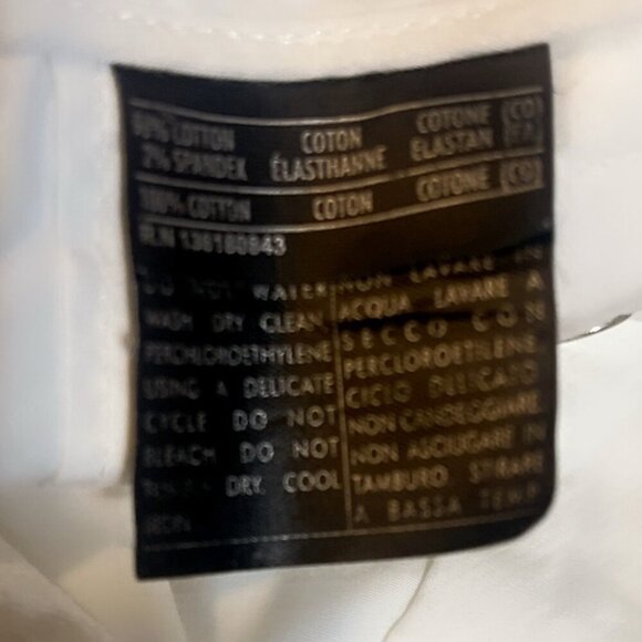 Authentic cream Ferragamo cotton side snap pocket button textured dress pant 44 - Picture 5 of 5